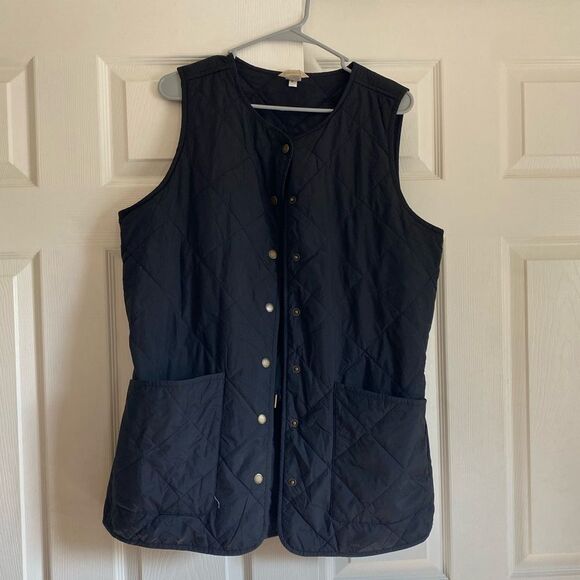 Duluth & Trading size large black quilted vest golden harvest convertible - Picture 1 of 6